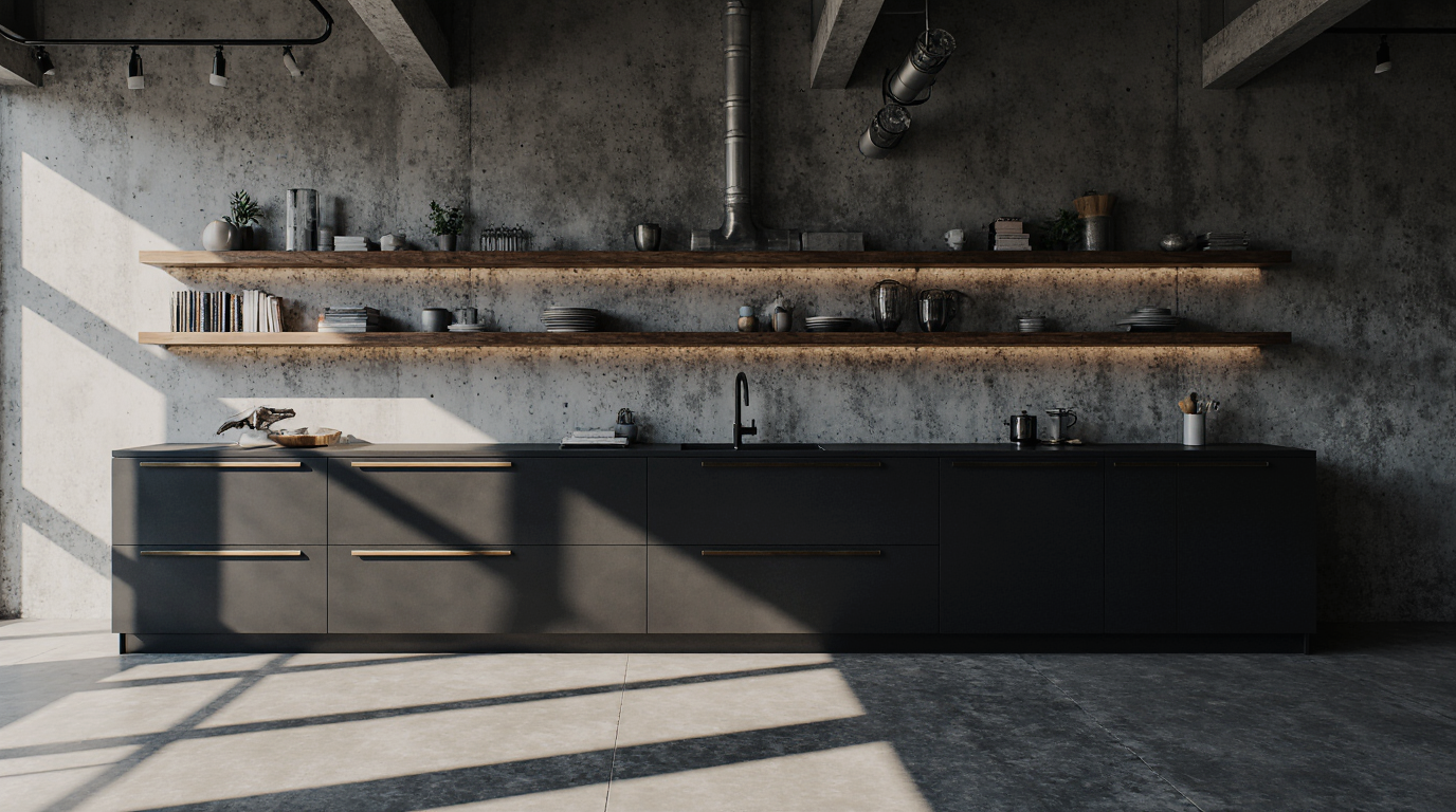 Modern Industrial Kitchen Cabinets