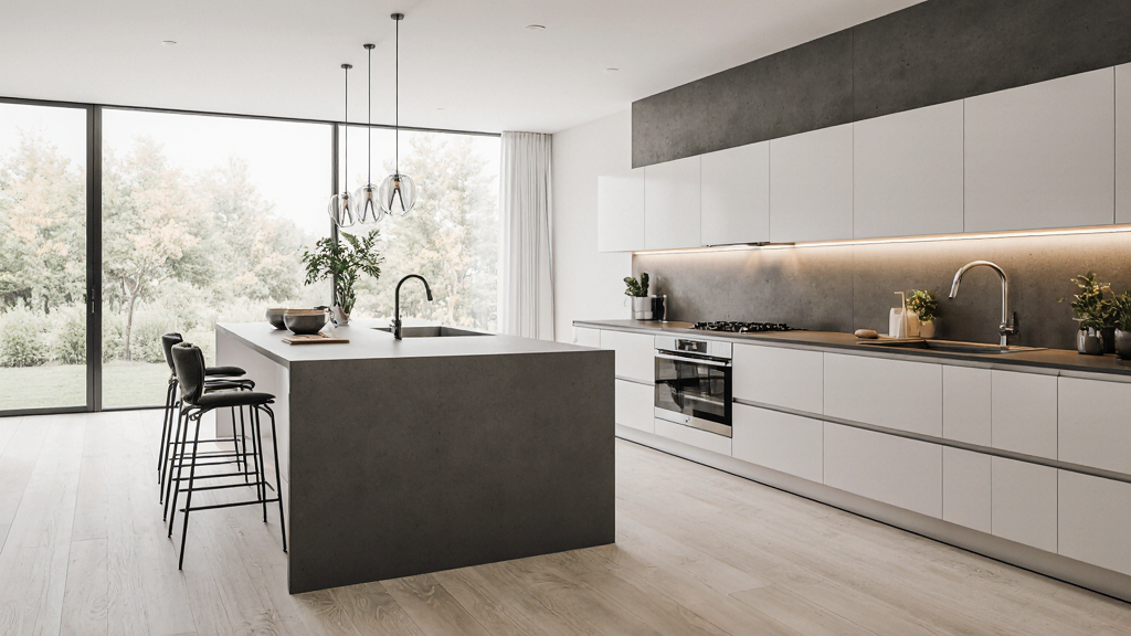 White Contemporary Kitchen Cabinets