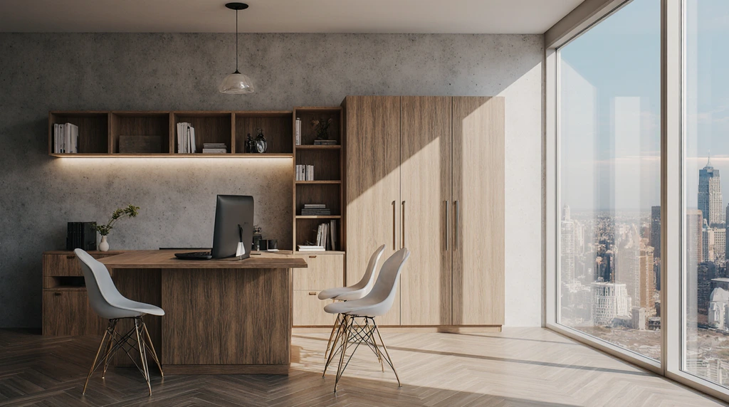 Custom Office Built In Cabinets