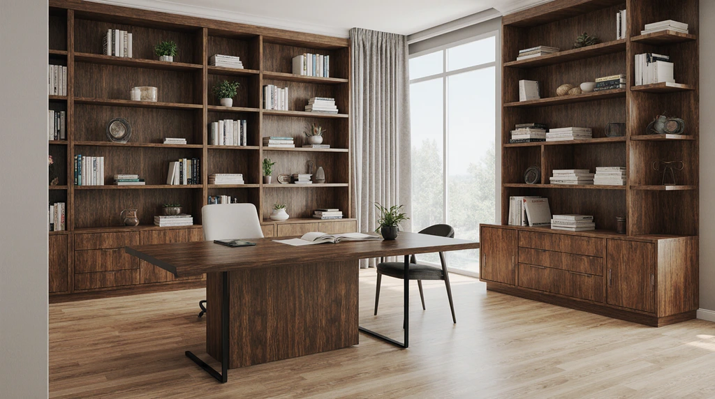 Office Built In Bookshelves