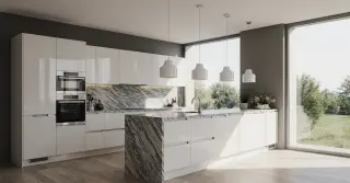 High End White Kitchen Cabinets