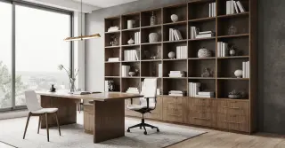Office With Built In Bookshelves